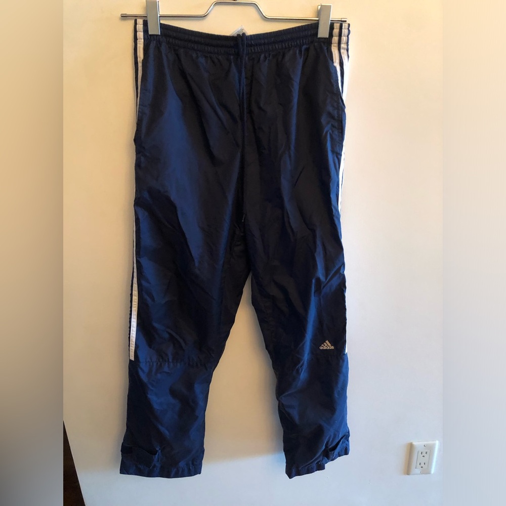 Vintage Unisex 90s Adidas Windbreaker Lined Navy jogger pants size Medium